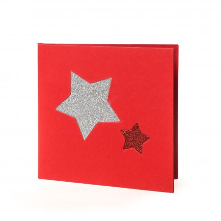 Díptico Navidad Rojo Estrellas 